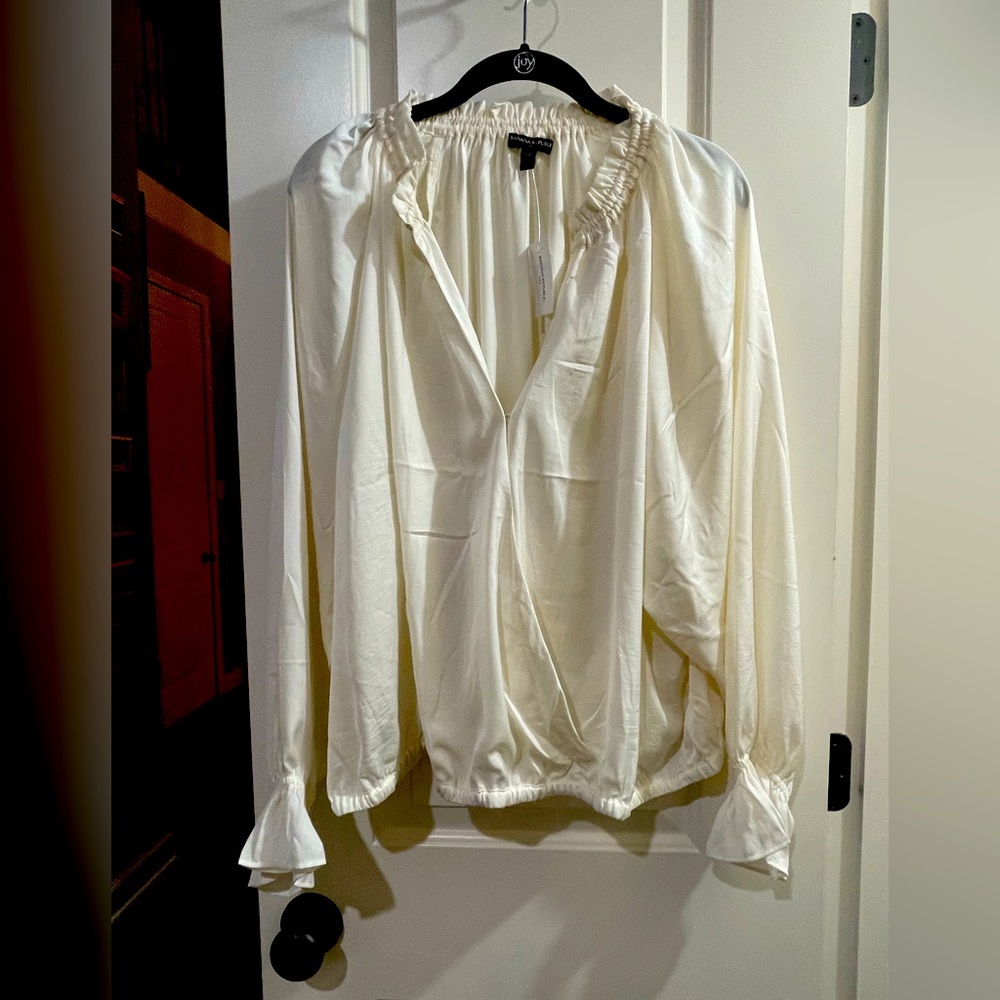 Banana Republic silk peasant blouse Xl